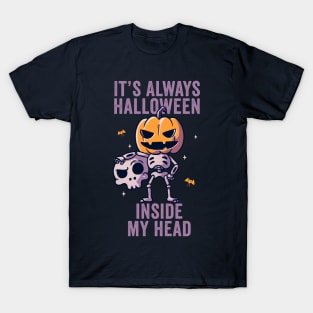 Its Always Halloween Inside My Head Funny Cute Spooky T-Shirt